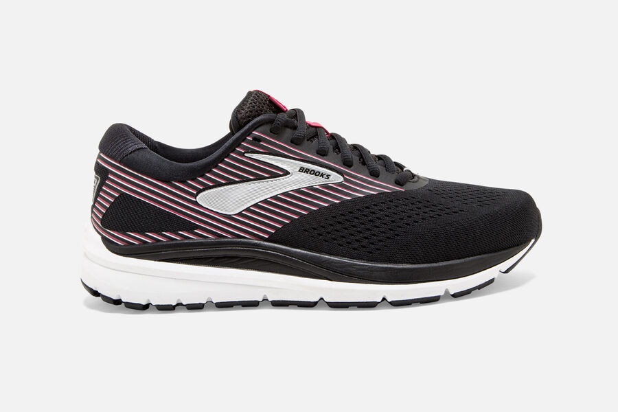 Brooks Addiction 14 Mens UK - Road Running Shoes - Black/Pink/Silver 050-UGVTBW